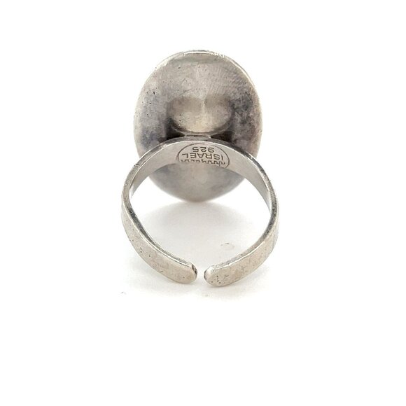 Silver 925 Green Stone Open Back Ring - Picture 4 of 8